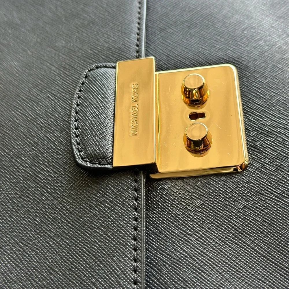 Michael Kors Black Crossbody Bag with Gold Chain